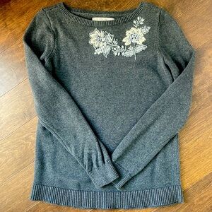 Loft cotton embroidered sweater size XS